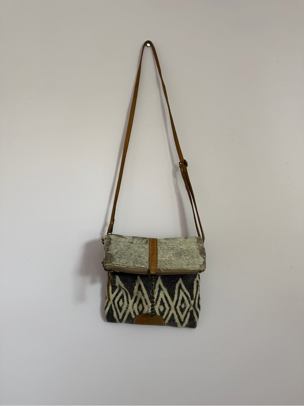 Myra Bag Black, Cream & Tan Woven Crossbody